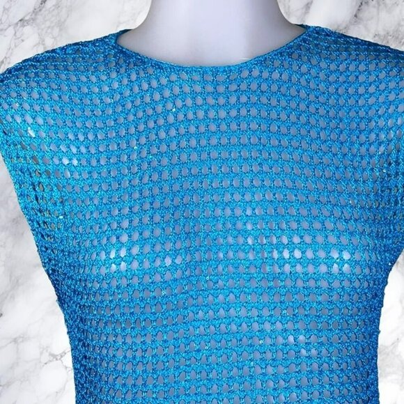 H:ours Hyde Sequin Knit Mini Dress - Blue - Picture 5 of 12